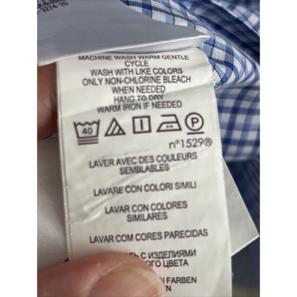 EUC Ralph Lauren Purple Label Shirt Mens Blue Check Button Sz 15.5 Italy - Picture 8 of 12